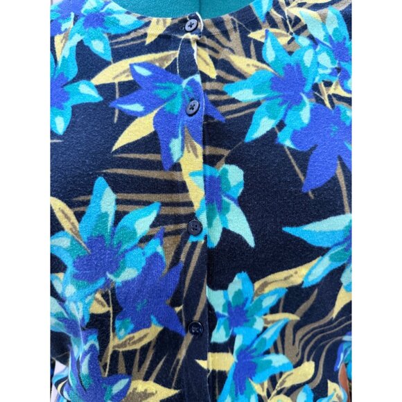 Merona Womens Blue Floral Cardigan Sweater XL - Picture 16 of 16